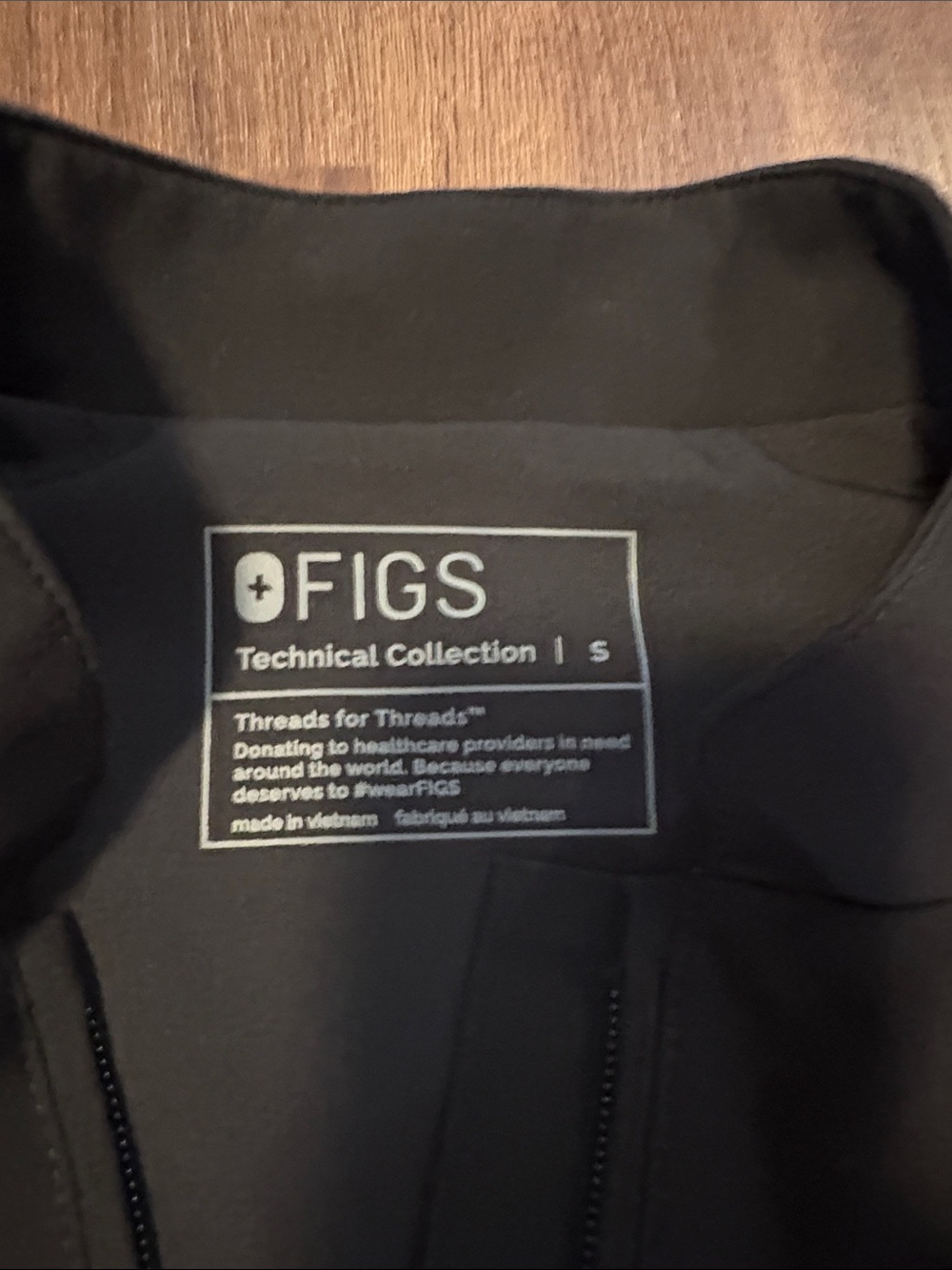Figs Black Zip-Up Medical Jacket - Picture 2 of 3